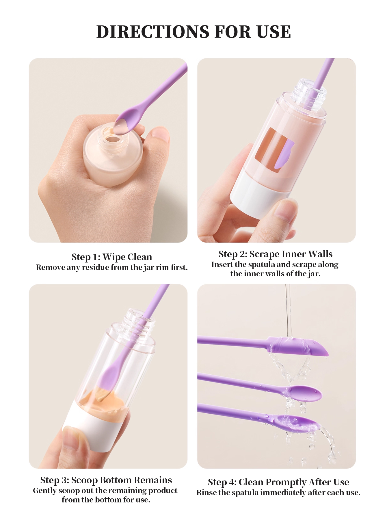 3Pcs Makeup Spatula Set Double - Zero Waste Kit Travel 评论和价格