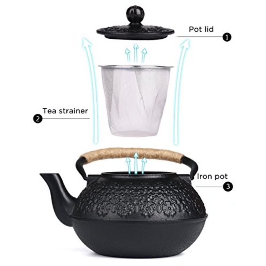Cast Iron Teapot 40oz/ Japanes - Loose Leaf Tea Infuser 评论和价格