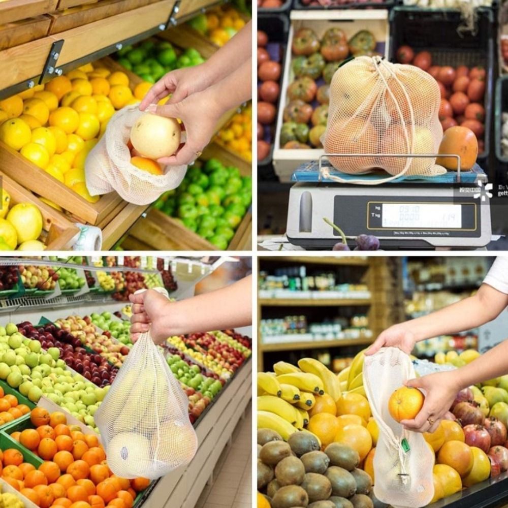 New Reusable Cotton Mesh Bag L - Reusable Produce Bag 评论和价格