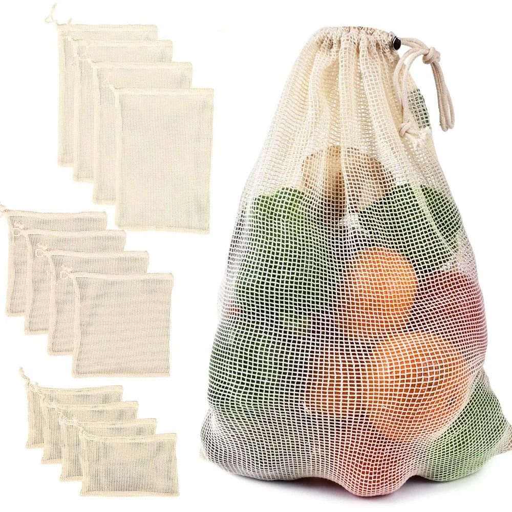 New Reusable Cotton Mesh Bag L - Reusable Produce Bag 评论和价格